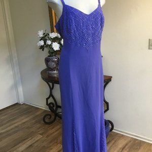 R & M Richards | Dresses | R M Richards Formal Petite Embellished Long Dress  A Line Vneck Lilac 6p | Poshmark